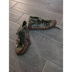 Vintage Converse CT Conversations Hi Tops Color Olive Green Camo Size Men's 4 Wo